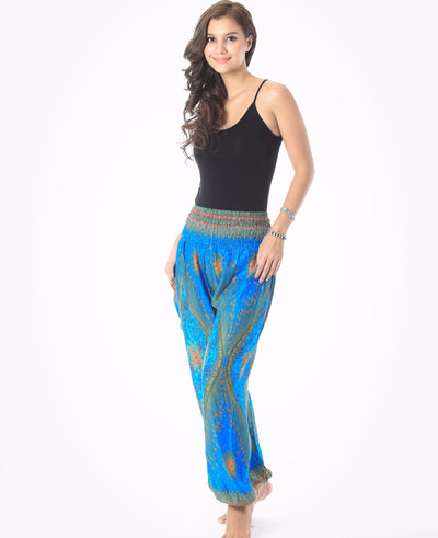 Blue Turquoises Peacock Pants Boho style
