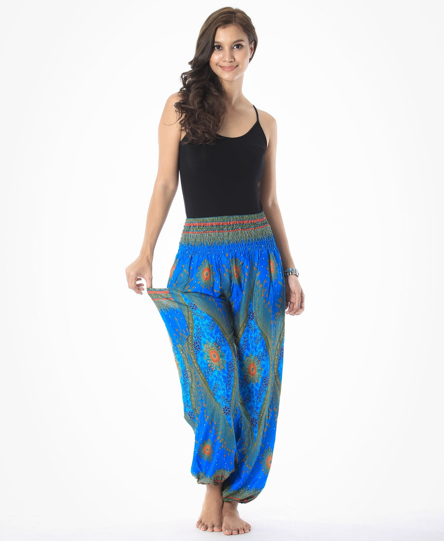 Blue Turquoises Peacock Pants Boho style