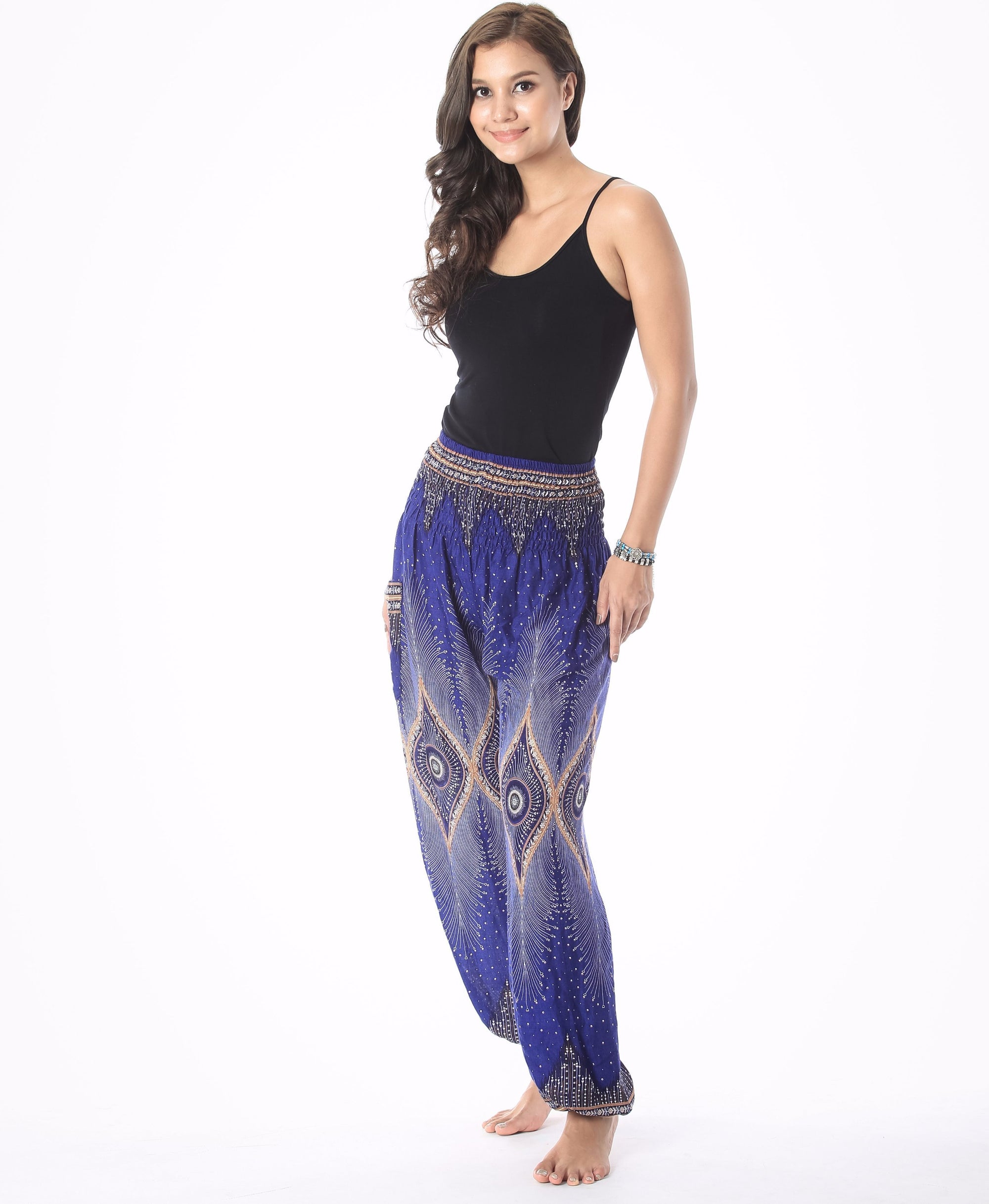 Blue Peacock Pants Boho style
