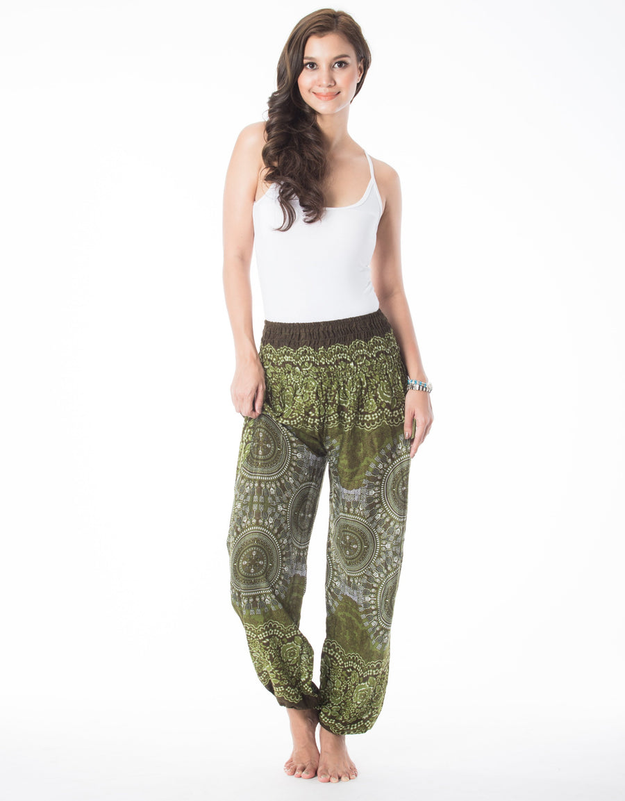 Green Mandala Pants boho style