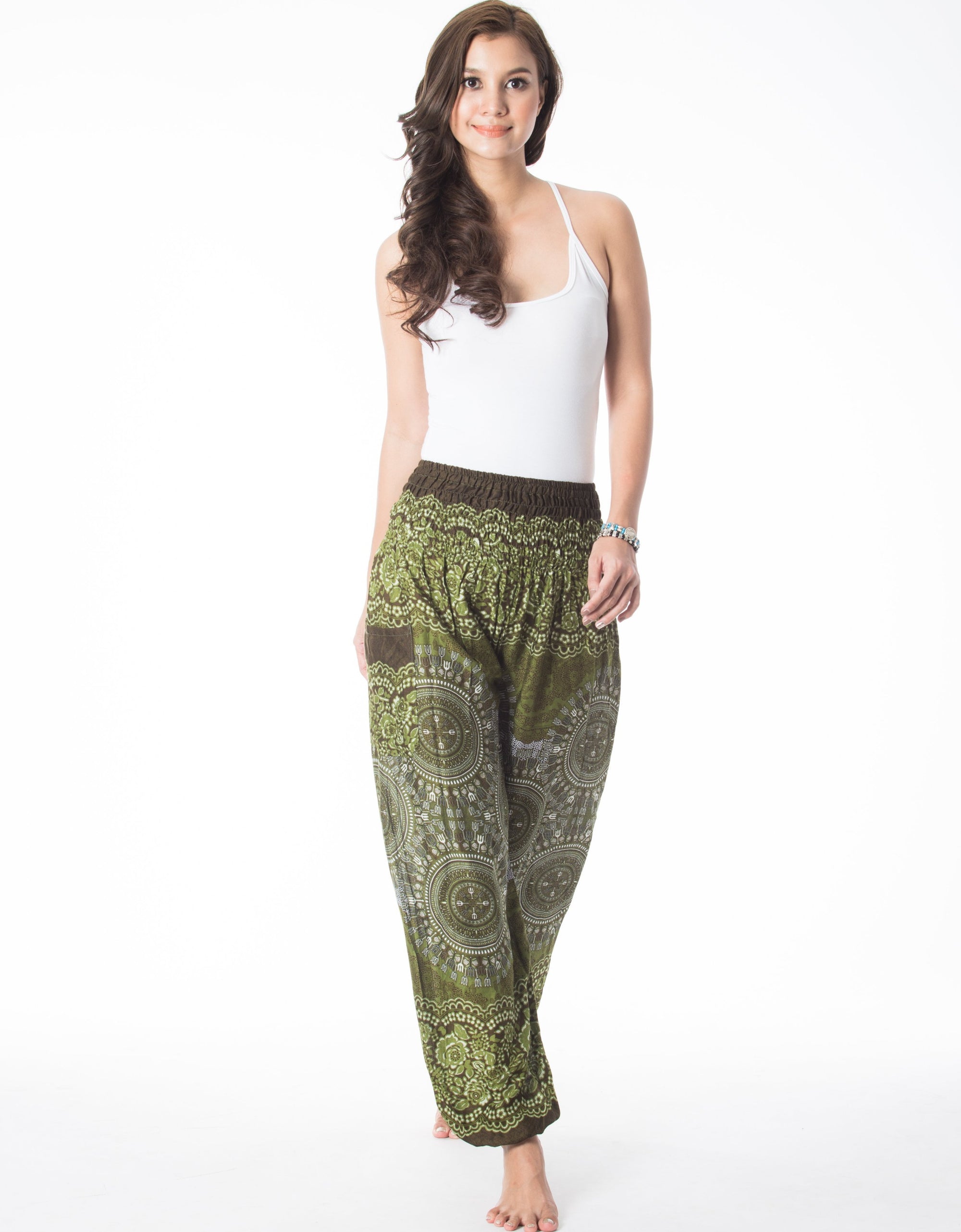 Green Mandala Pants boho style